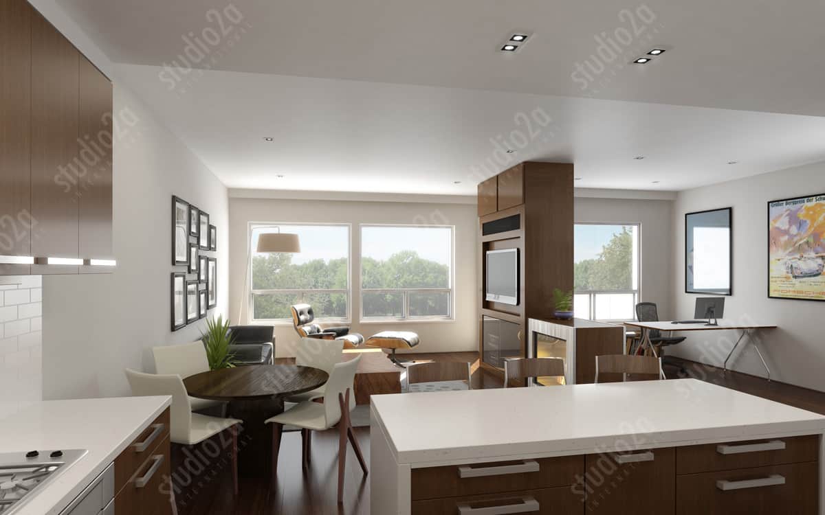 3d interior rendering Lincoln Park Chicago