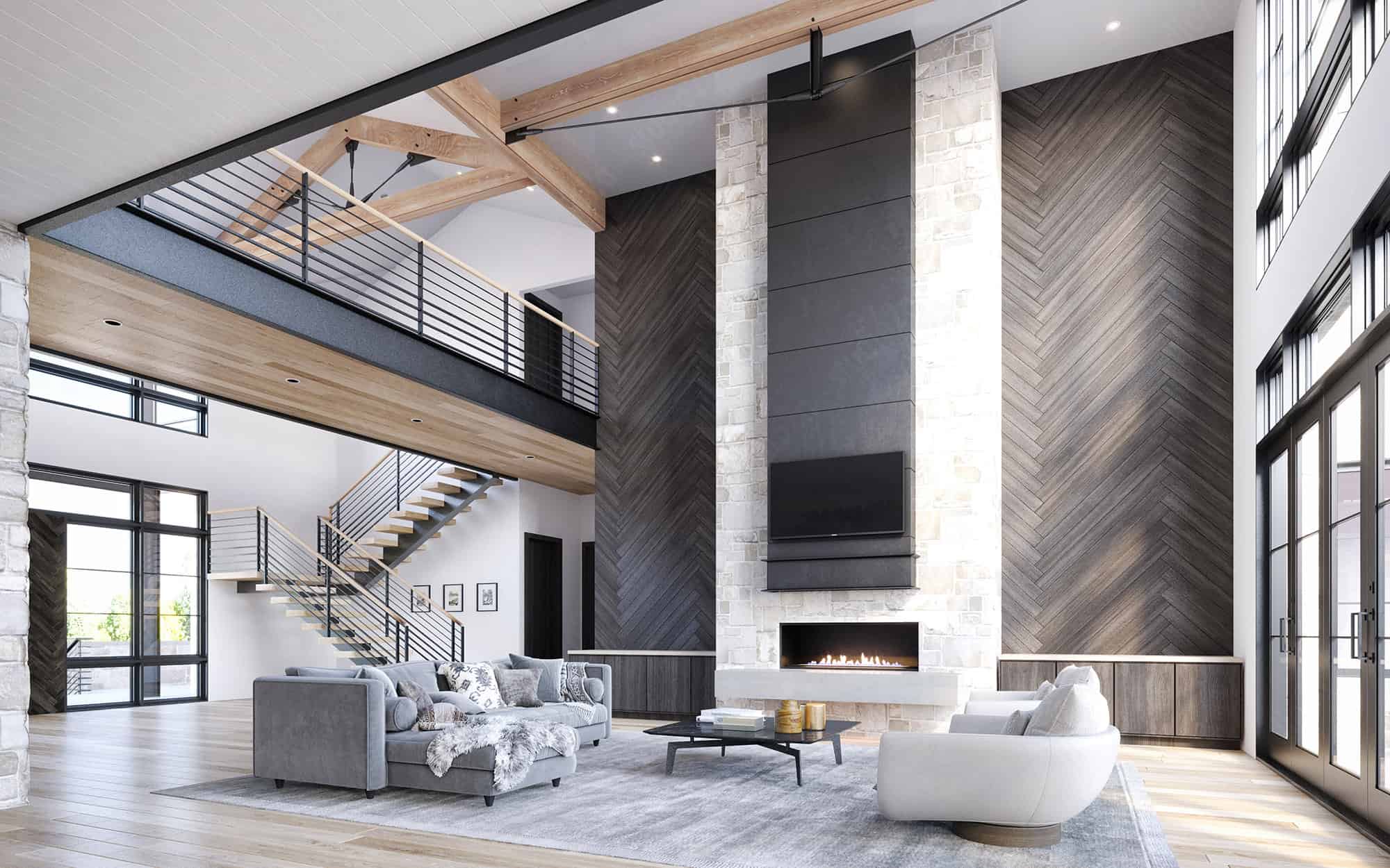 boulder mountain modern house interior