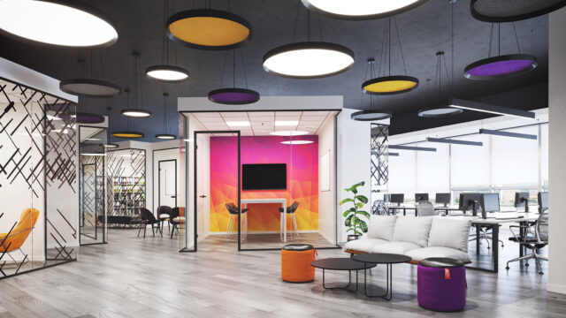 3d interior rendering office space
