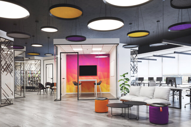 3d interior rendering office space