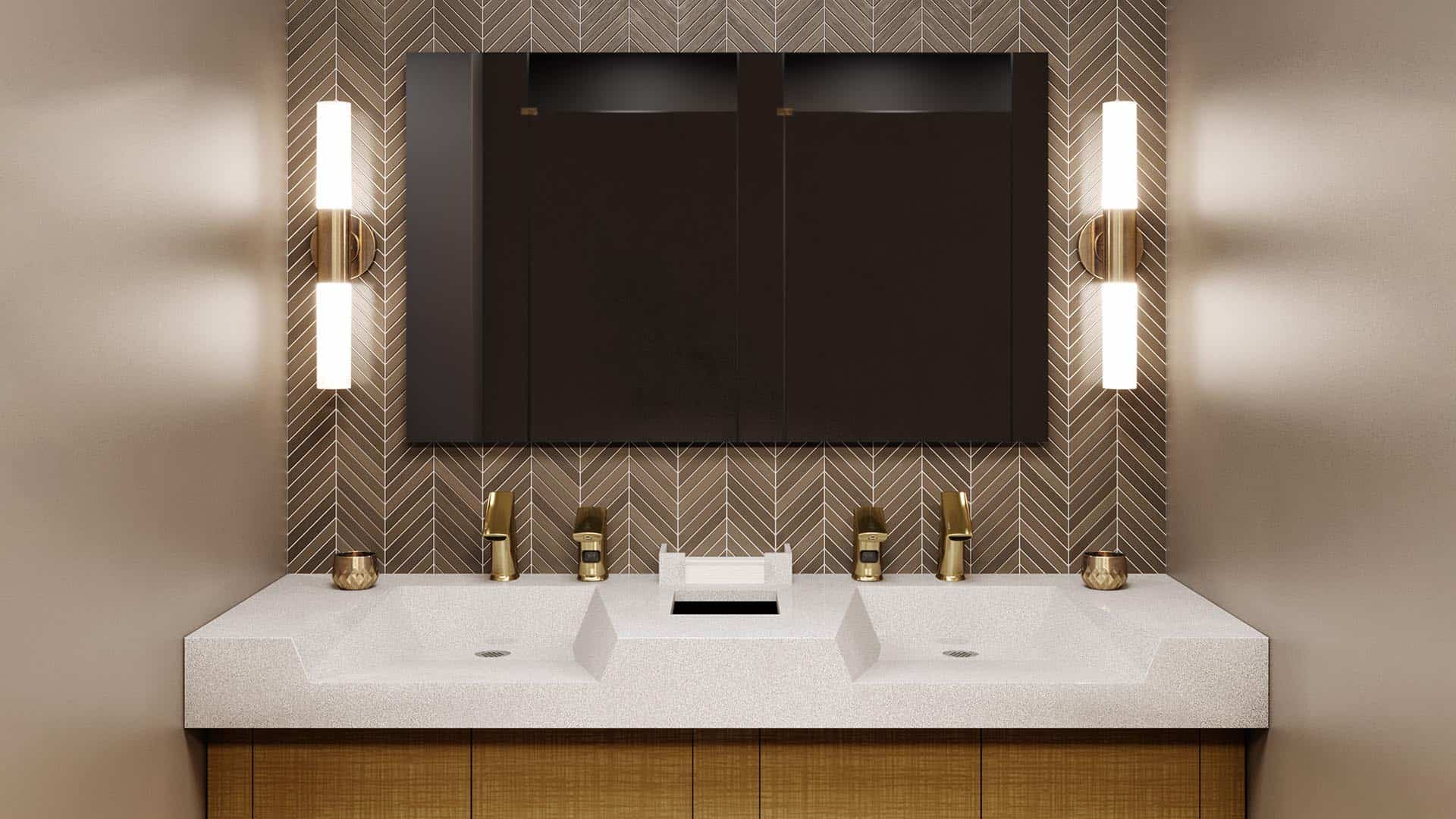 3d interior design rendering bathroom