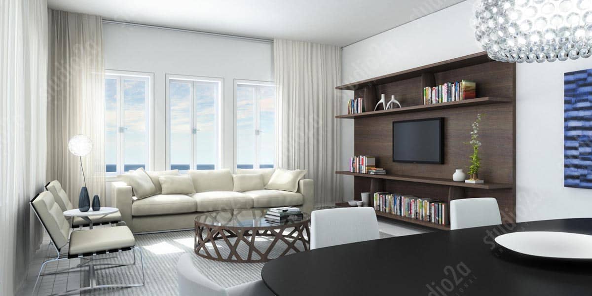 3d interior design rendering condo chicago