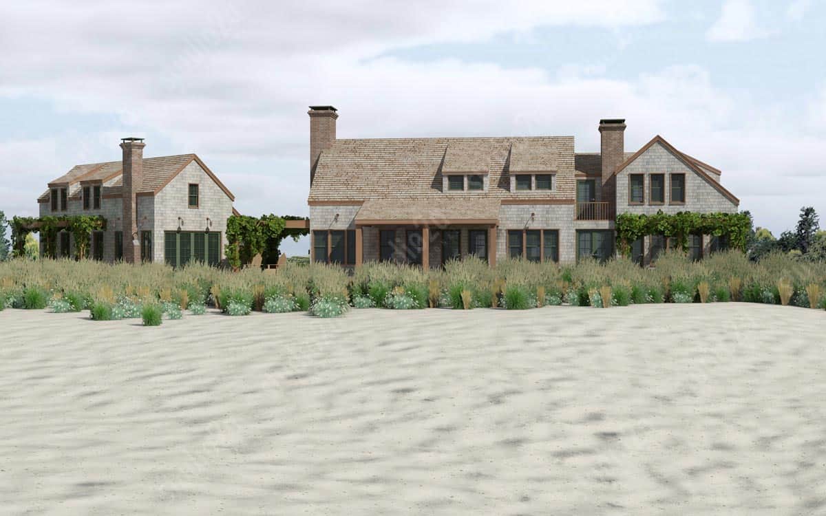 3d rendering beach house exterior nantucket