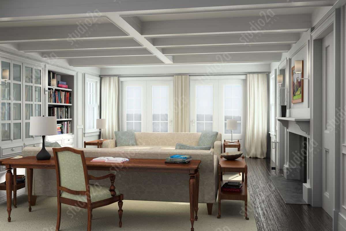 3d rendering interior residence Hamptons NY