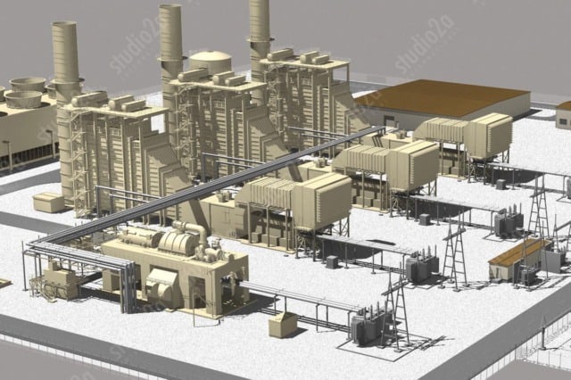 3d engineering rendering power plant