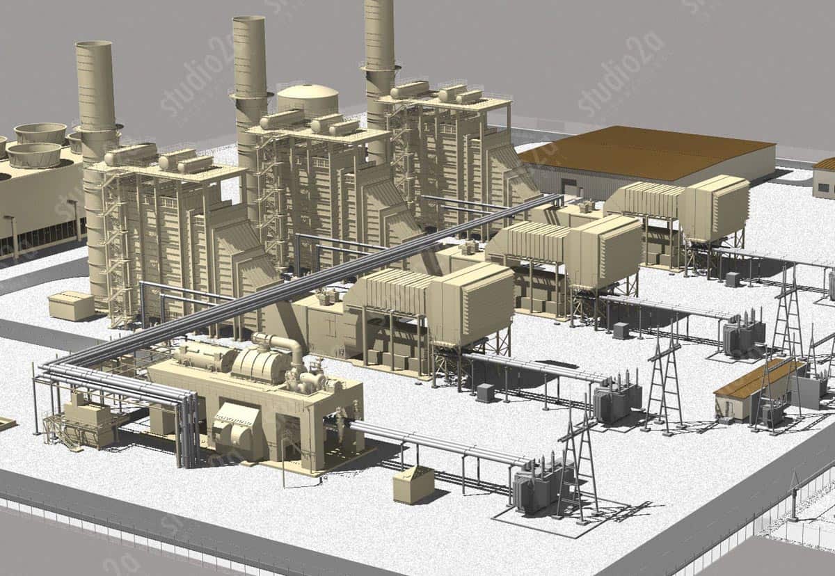 3d engineering rendering power plant