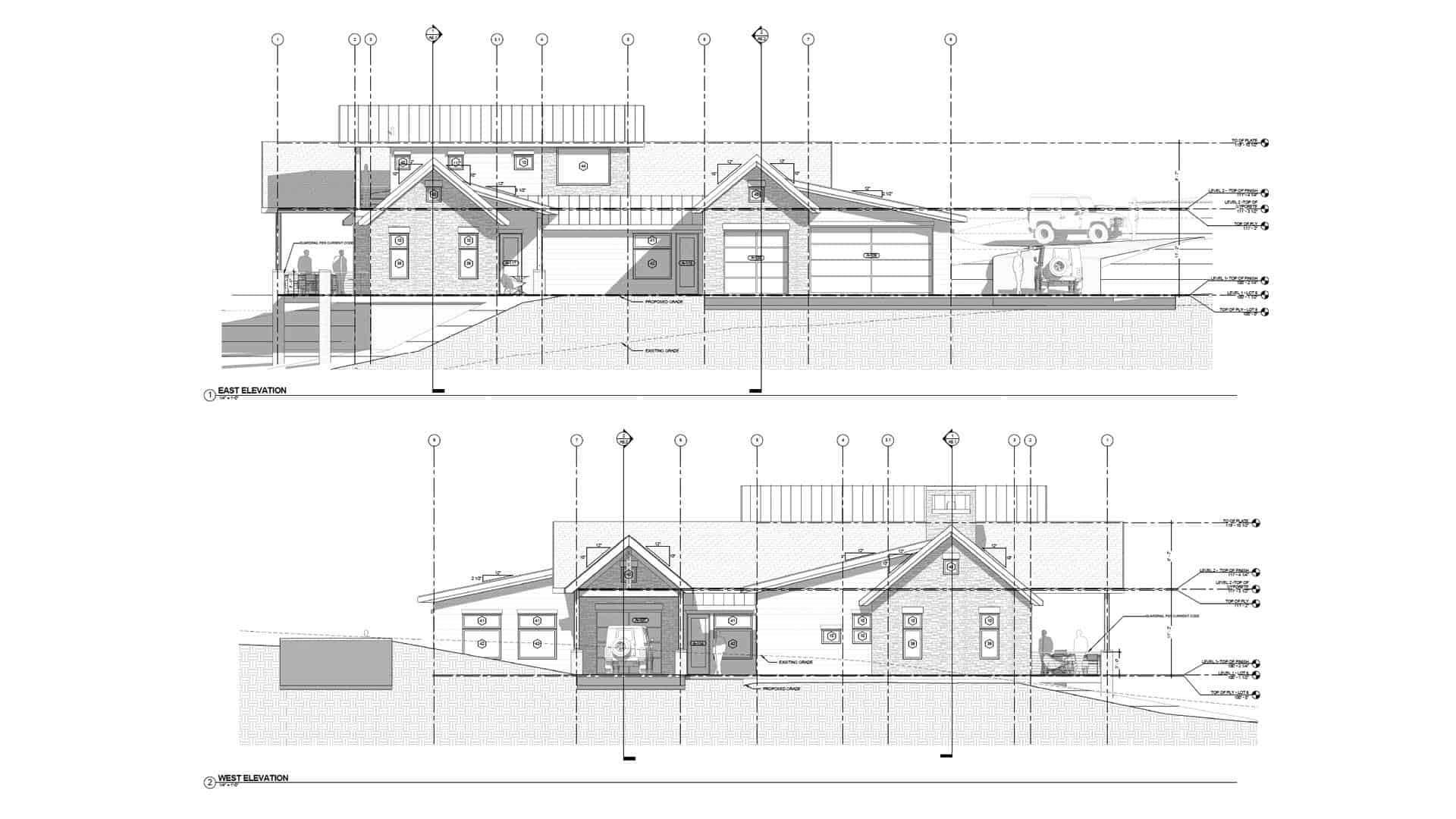 archtiect cad elevations floor plans