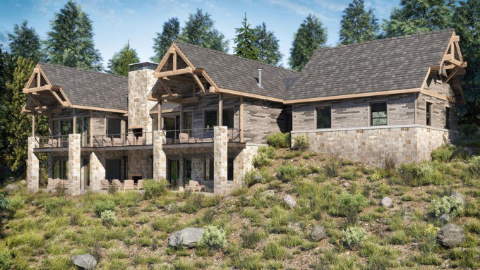 3d exterior rendering new construction home in Colorado