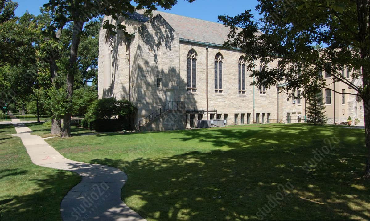 Church before 3D exterior architectural rendering - Wilmette IL