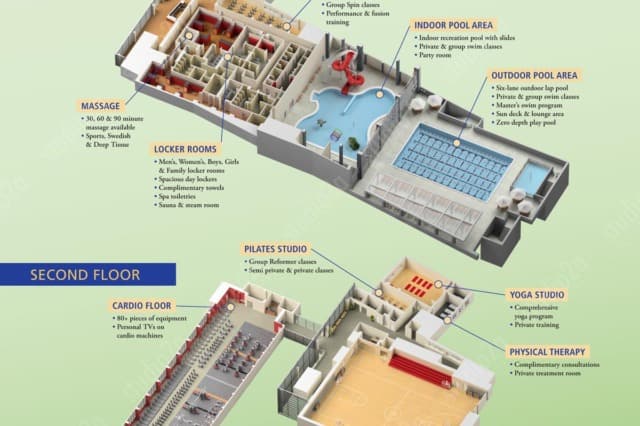 3d floor plan infographic illustration gym
