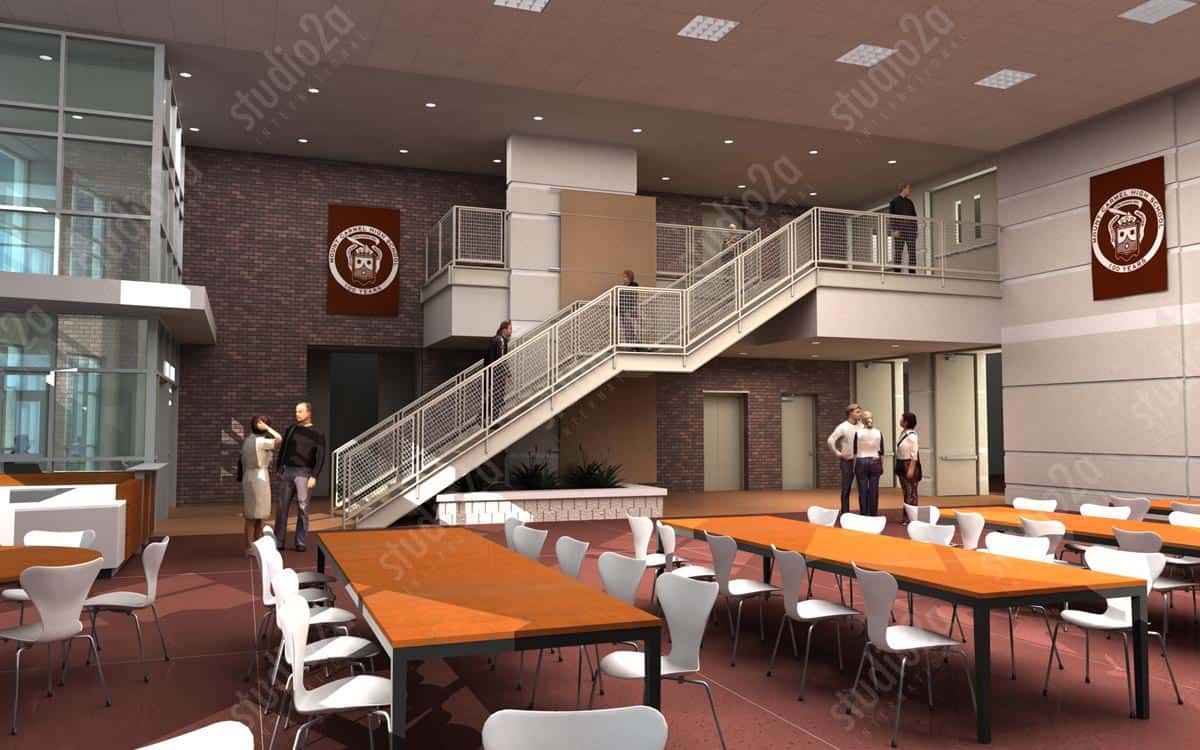 3d architectural rendering interior school illinois