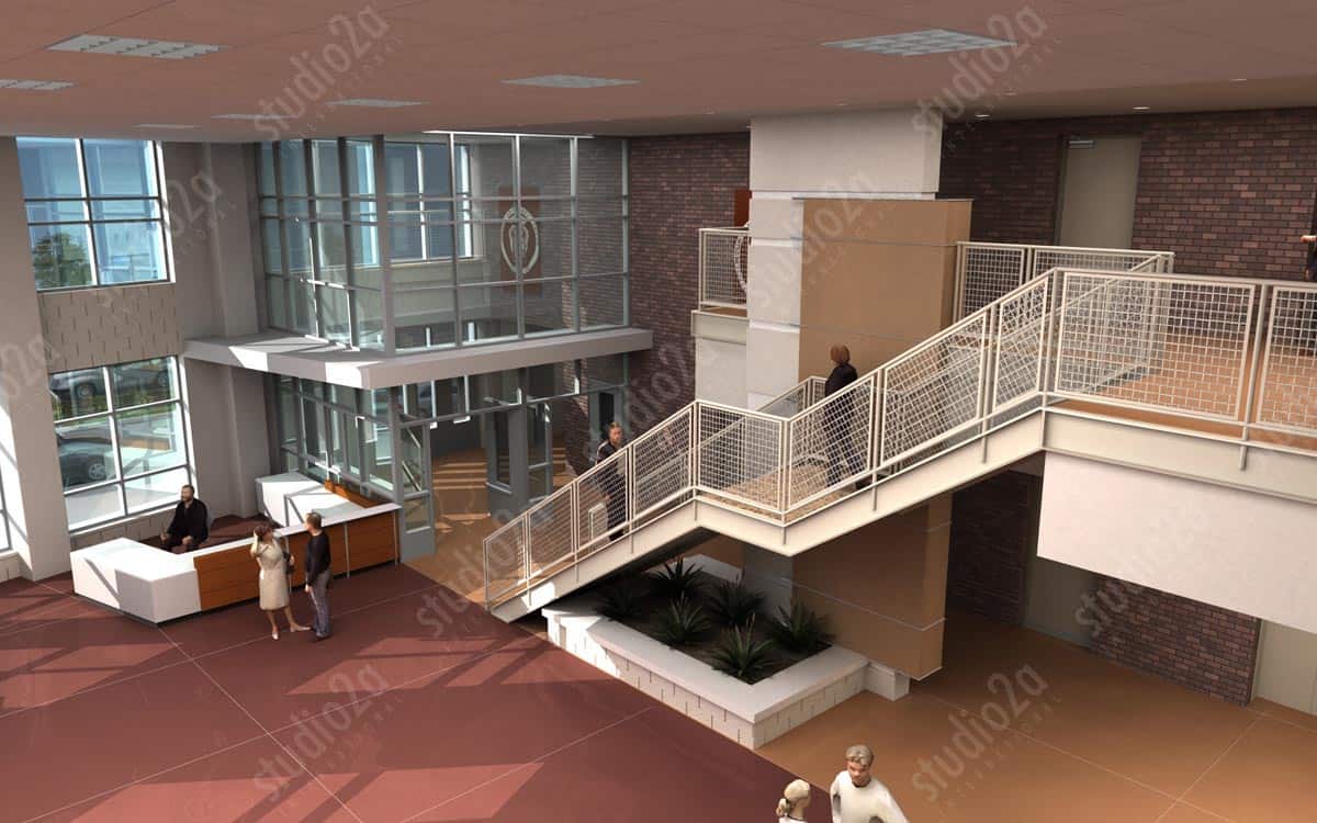 3d architectural rendering interior school illinois