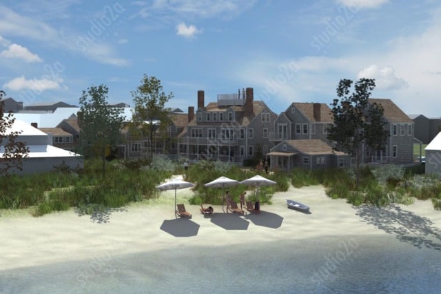 Harborview Place 3D Exterior Renderings Aerial Bird Eye View Beach