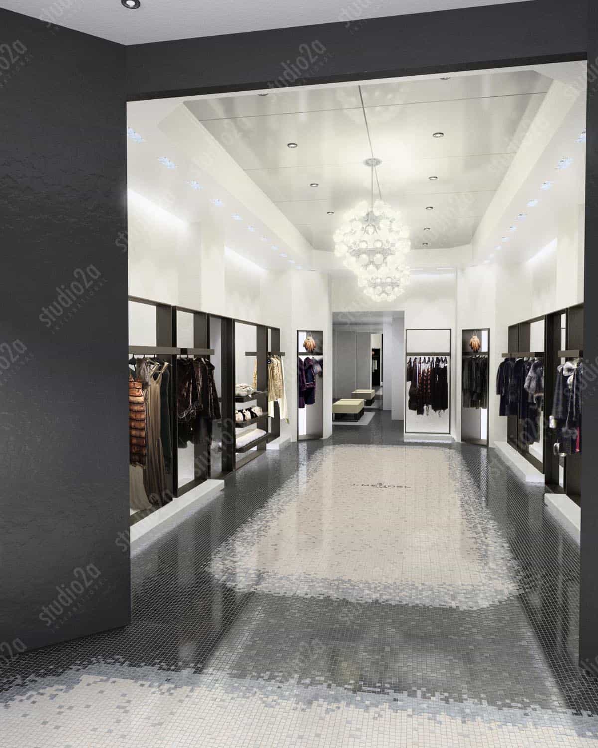 3d rendering interior retail michigan ave Chicago IL