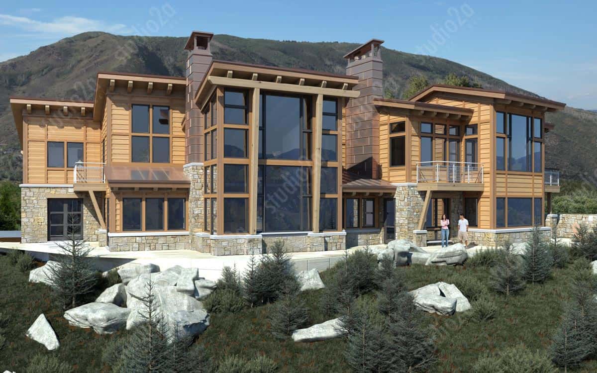 3d architectural rendering exterior house colorado