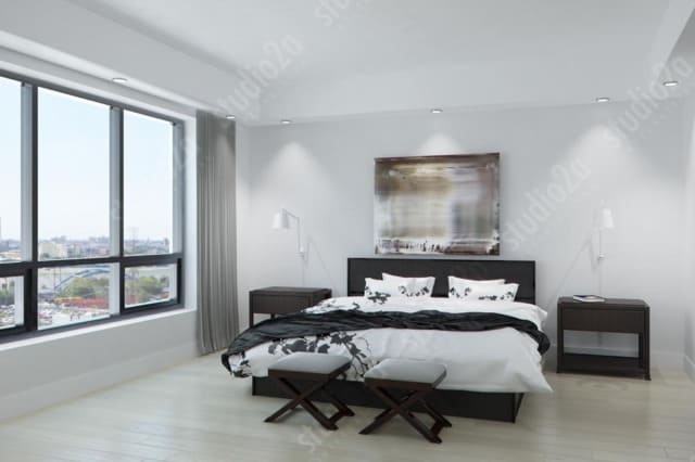 3d interior rendering Chicago condo 1018 Noir