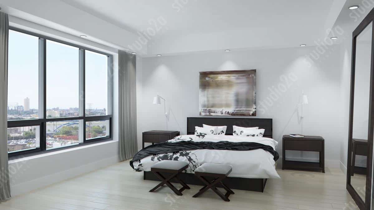 3d interior rendering Chicago condo 1018 Noir