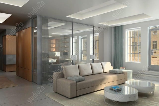 3d rendering penthouse interior NYC