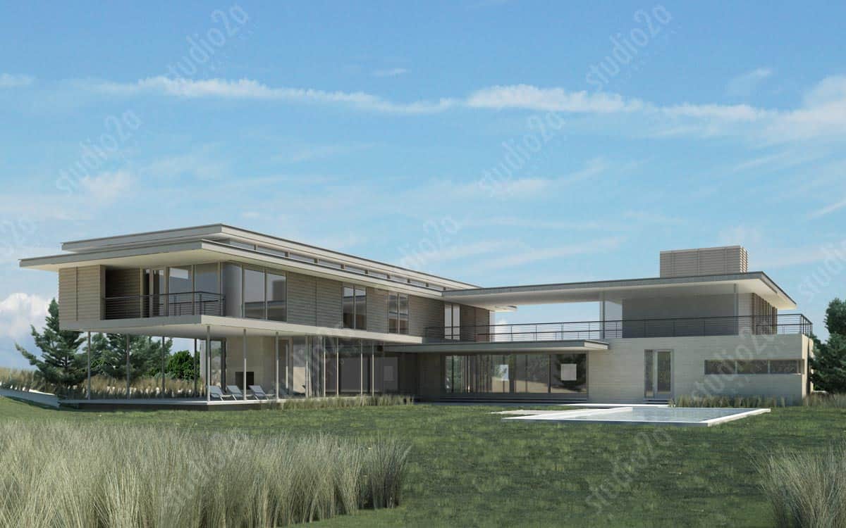 3d architectural rendering beach house hamptons NY