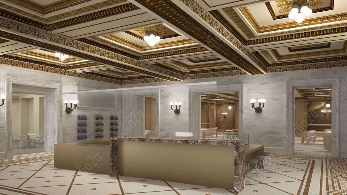 3d interior design rendering chicago cultural center