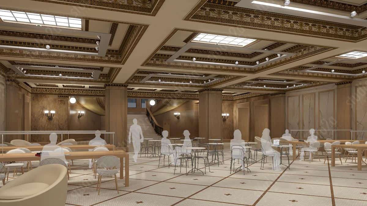 3d interior design rendering chicago cultural center