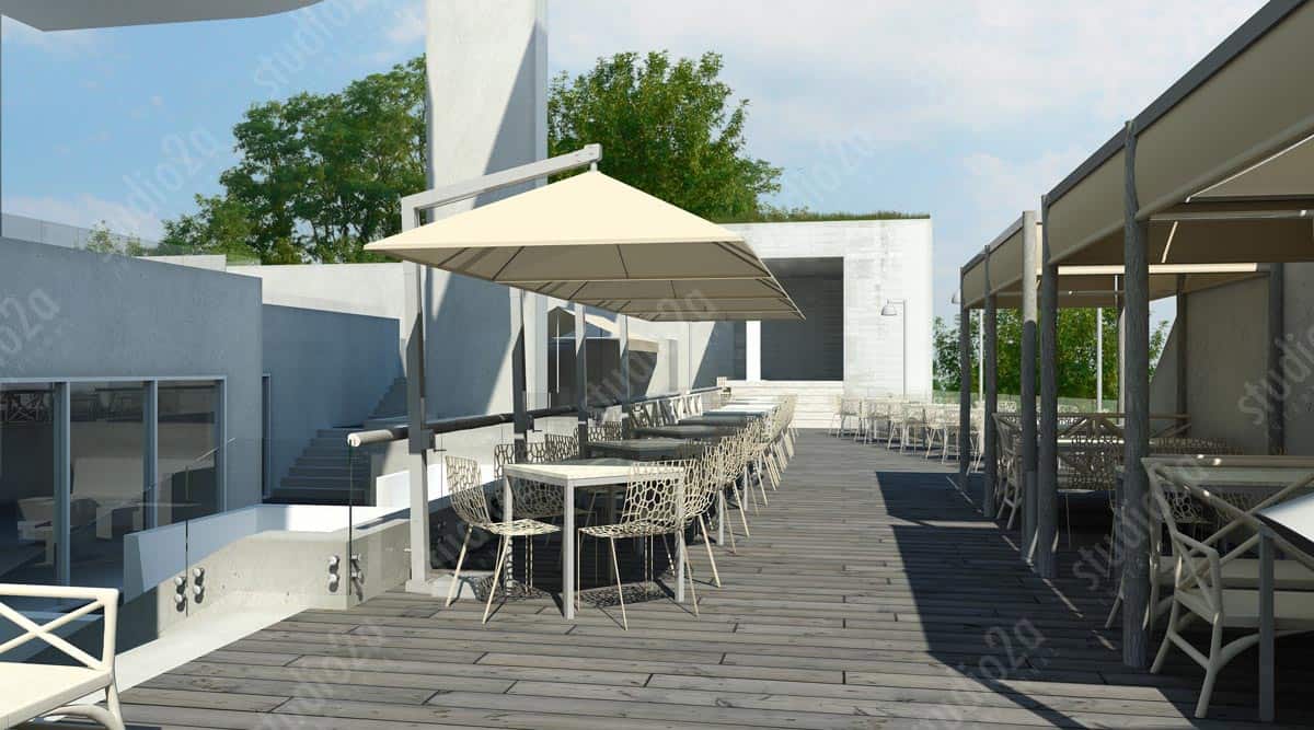 3d rendering roof hotel NYC New York