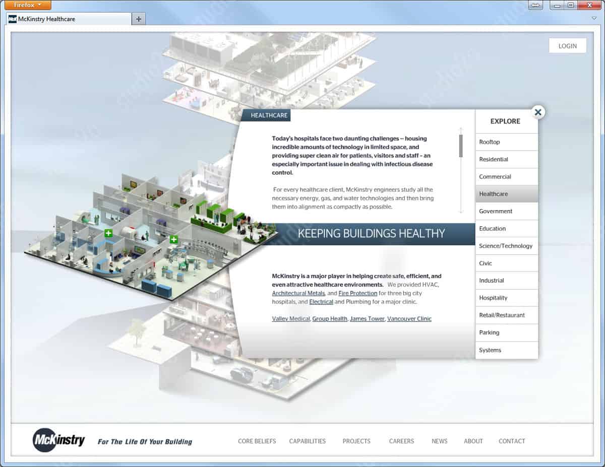 3d interactive animation rendering website mckinstry