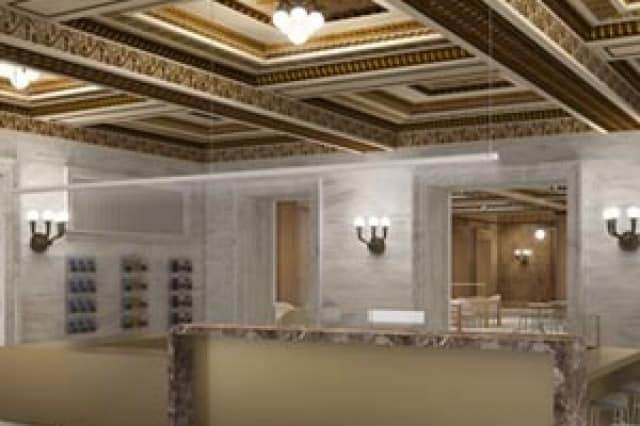 3d interior rendering Chicago Cultural Center