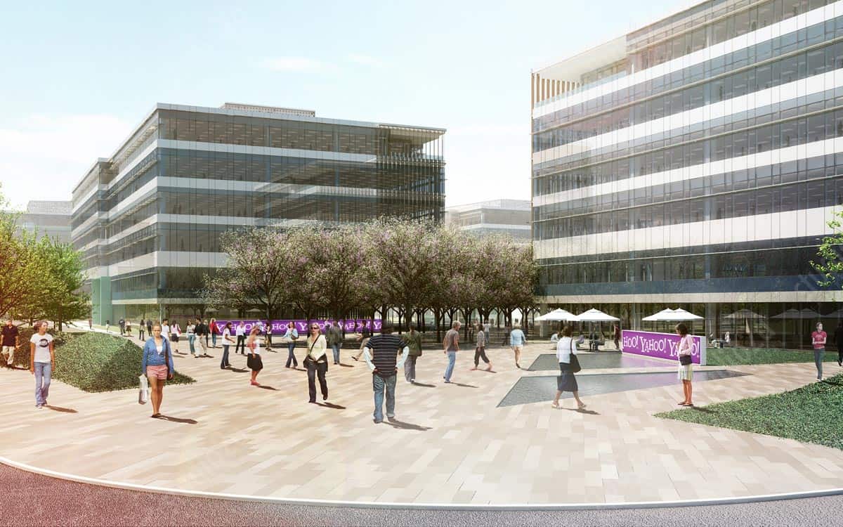 3d architectural rendering exterior yahoo campus