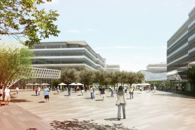 3d architectural rendering exterior yahoo campus