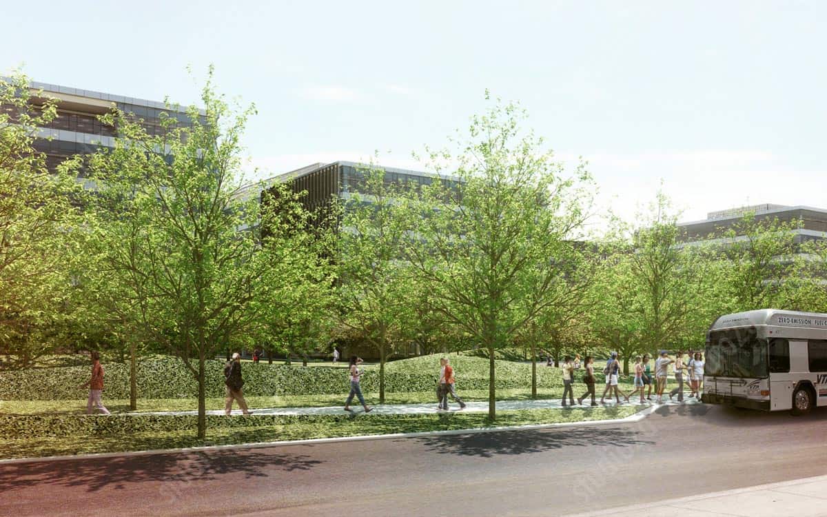 3d architectural rendering exterior yahoo campus