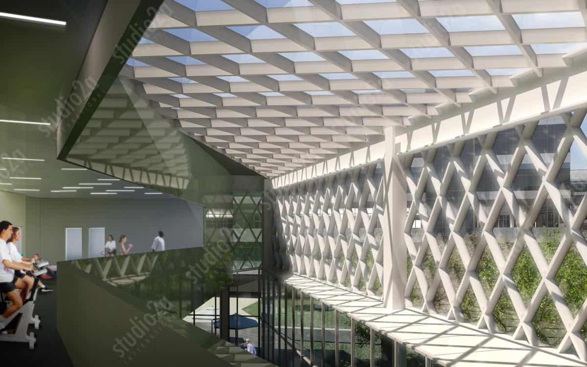 3d architectural rendering exterior yahoo campus
